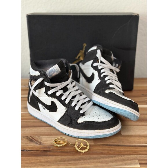 Size 10 W / 8.5 M - Nike Air Jordan 1 High OG 'Custom' Black Denim - DM9036-104 - Picture 1 of 13